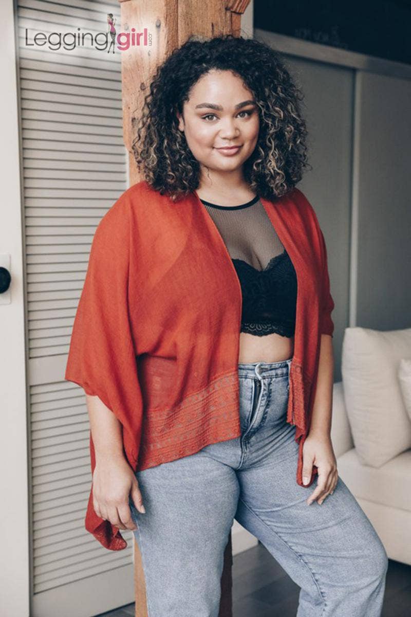 LeggingGirl.com - Vendita all'ingrosso Kimono - Donna - Kimono con pizzo - rame1