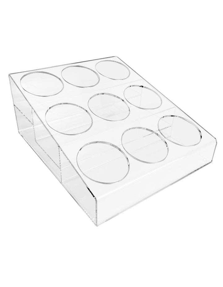 DesignStyles Home - Wholesale Bottle Rack/Holder - Simply Brilliant Clear Acrylic Bottle Holder with Nine Holes