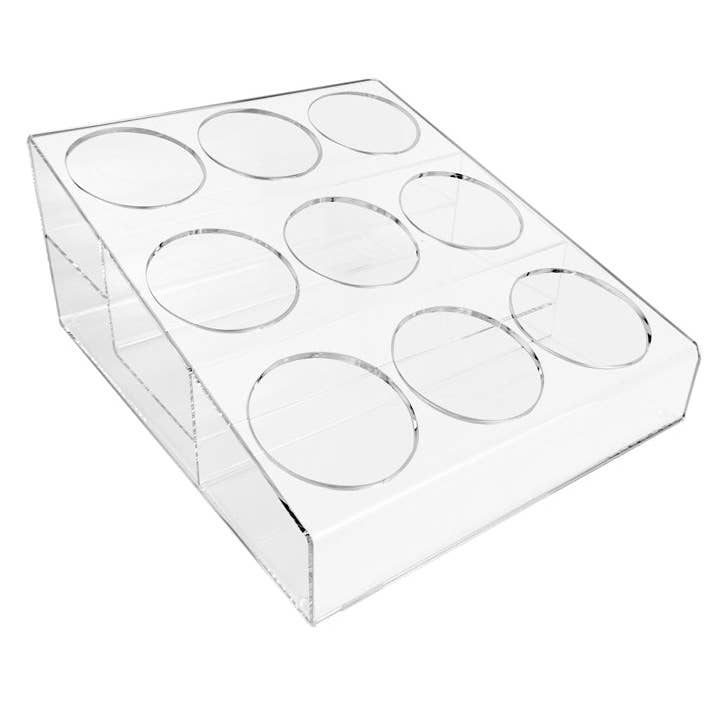DesignStyles Home - Wholesale Bottle Rack/Holder - Simply Brilliant Clear Acrylic Bottle Holder with Nine Holes
