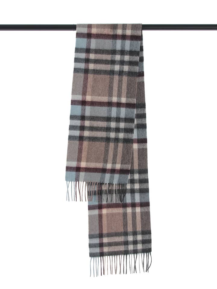 Pure Lambswool Scottish Scarf - Blue Taupe for wholesale by HEJ TRADING LTD