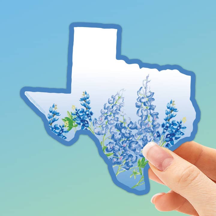 Texas Bluebonnets Decal, Texas Bumper Sticker for wholesale by Sentinel Supply