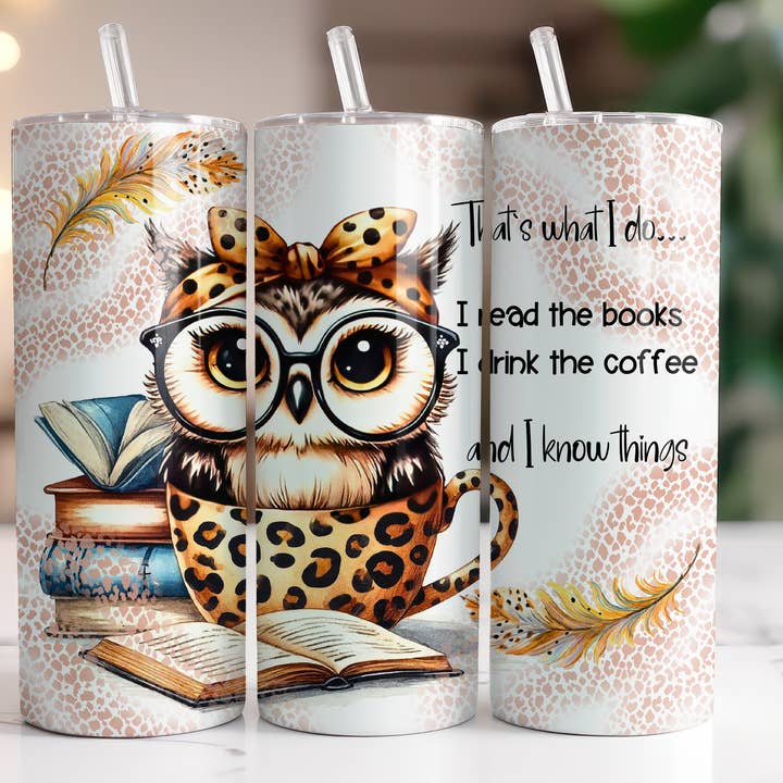 Lire des livres, boire du café, connaître des choses 20oz gobelet mince pour la vente par Dogwood Graphics & Design