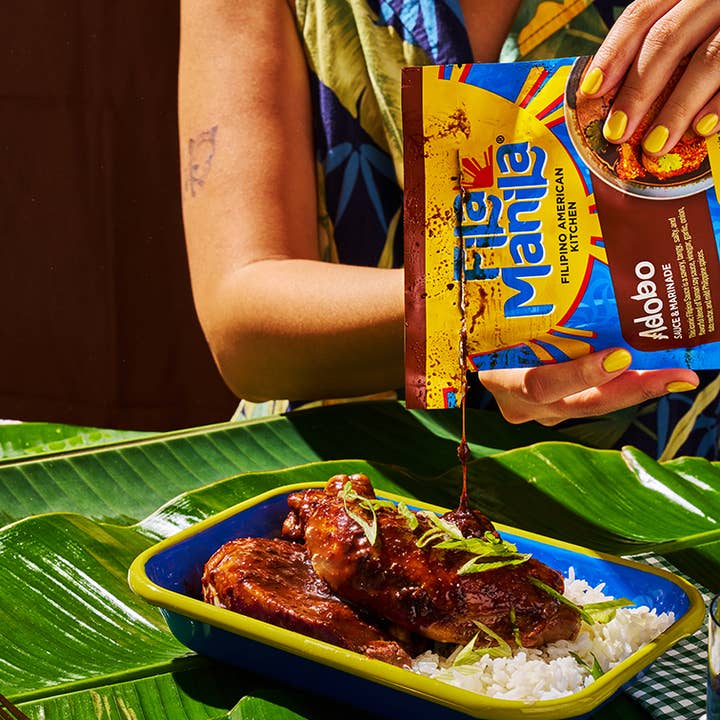 Fila Manila Filipino American Kitchen - Wholesale Sauce - Filipino Adobo Award-Winning Sauce and Marinade (8oz POUCH)