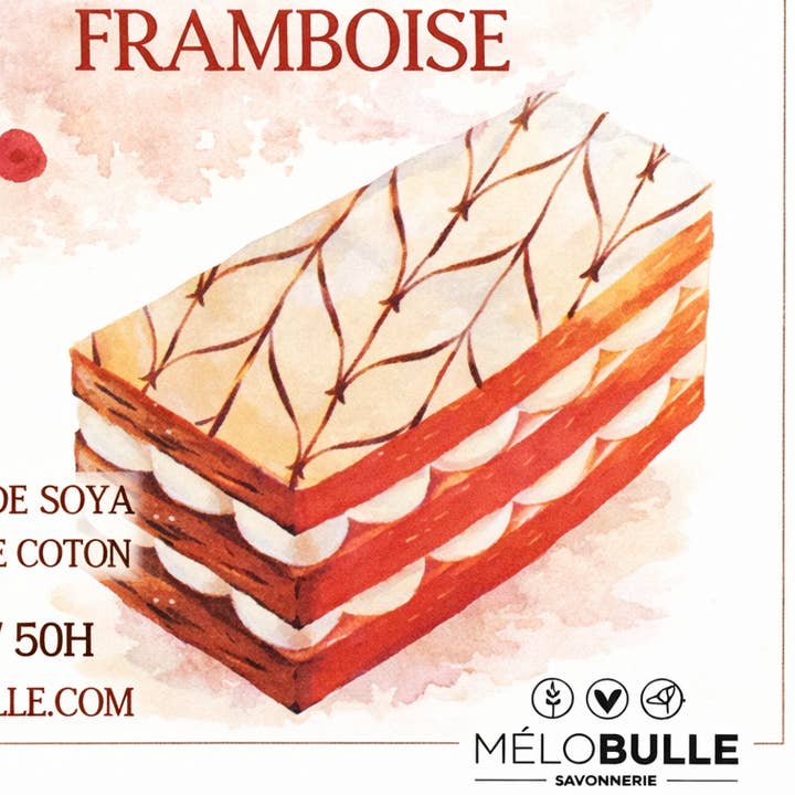 Vela Melobulle milhojas de frambuesa para venta al por mayor de Création cocolyly inc.