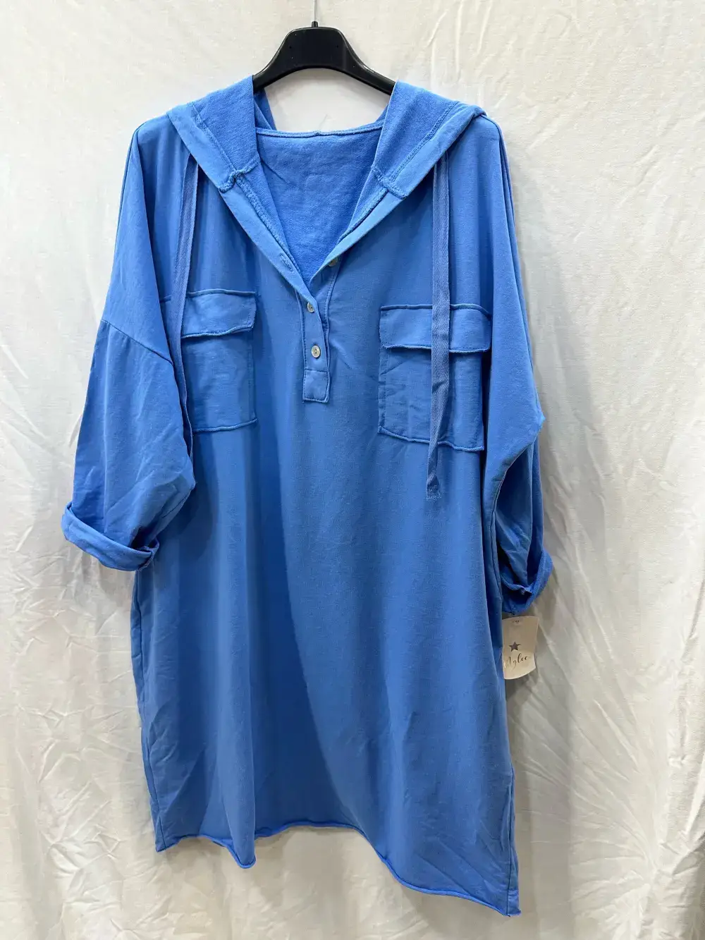 Mimi & Gogo - Wholesale Dress - Women's - Hooded sweatshirt dress with pockets @8587_RSweatsPoche8