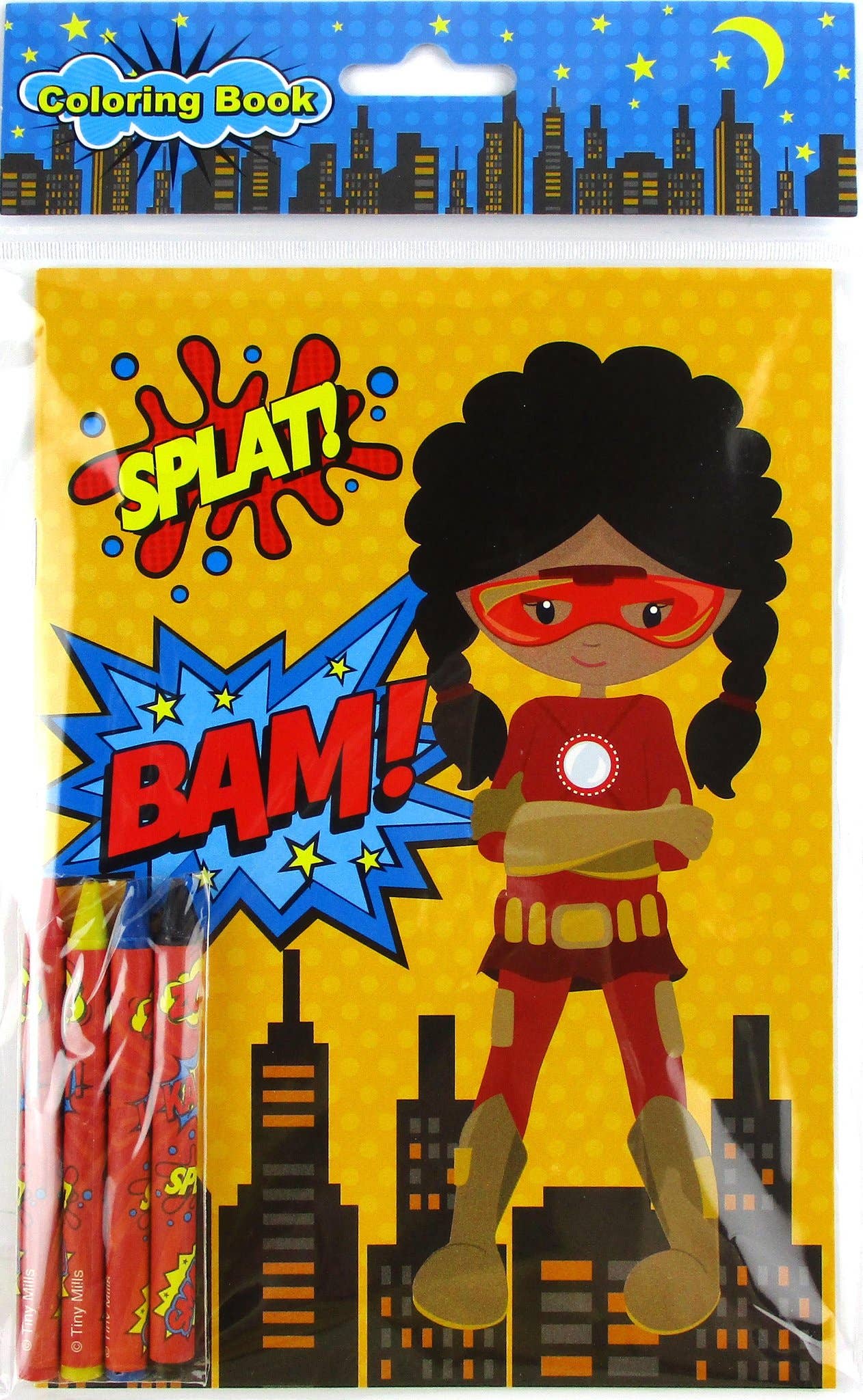Tiny Mills - Vendita all'ingrosso Libro da colorare e attività - Bambini e neonati - Libri da colorare supereroi con pastelli bomboniere5