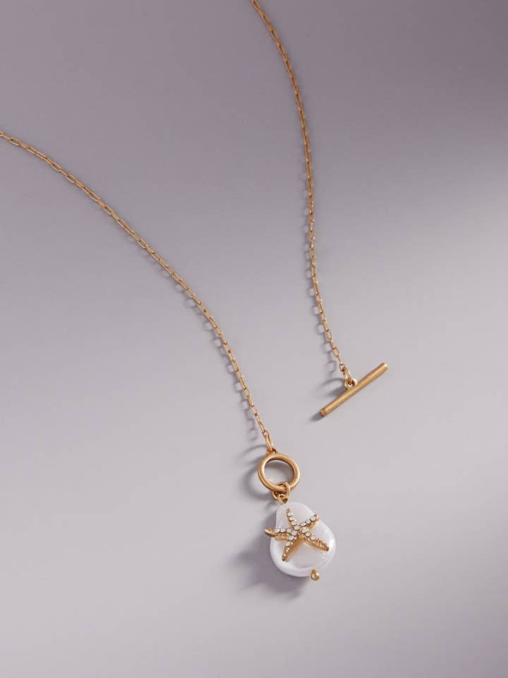 Sommer Organisk Form Perle Søstjerne Kort Halskæde for engroshandel hos Designature New York