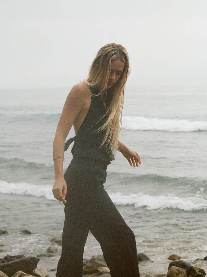 Shade Juana Open-Back Linen Halter Top for wholesale on Faire4