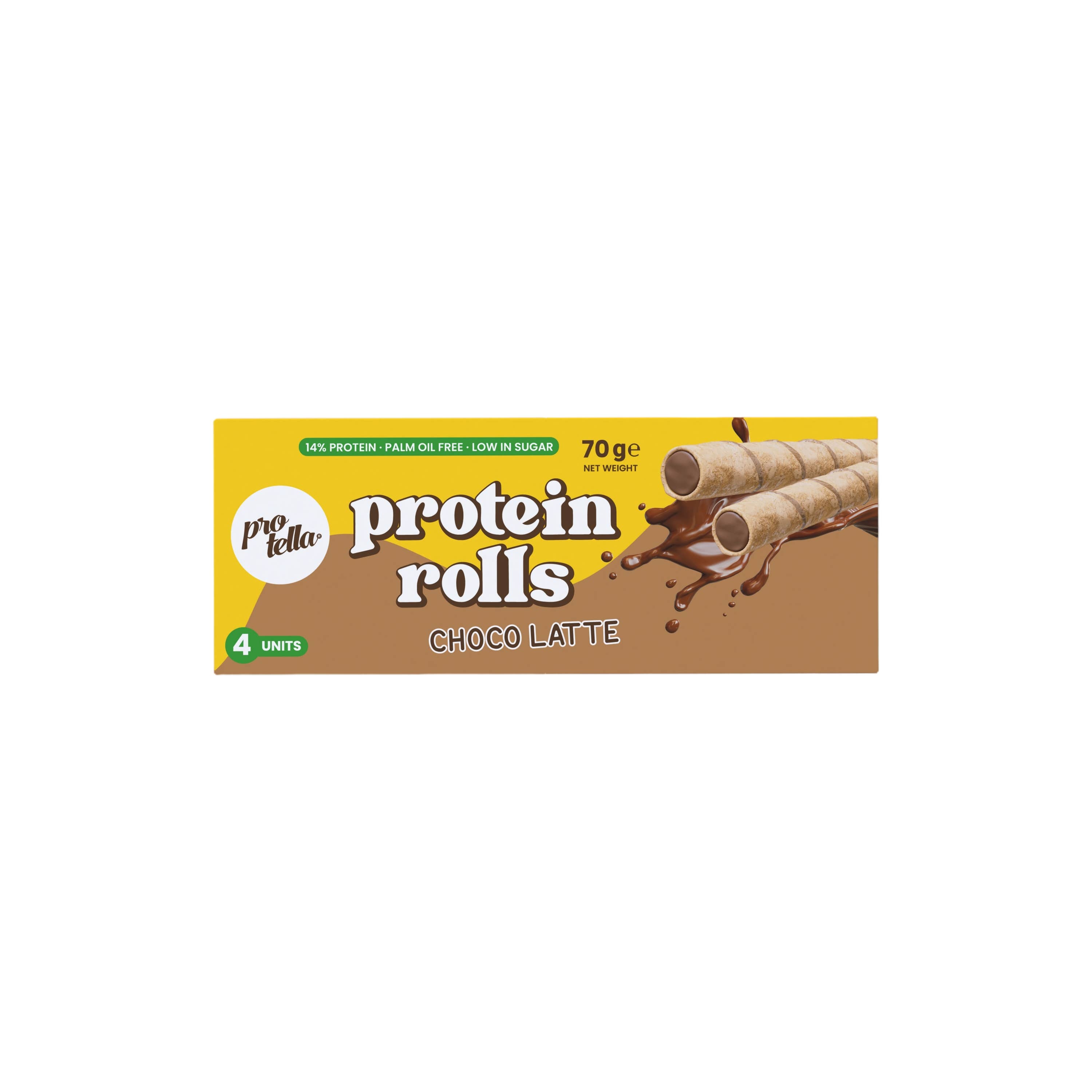 Protella – Barra de chocolate por atacado – Protein Rolls Choco Latte 70 g
