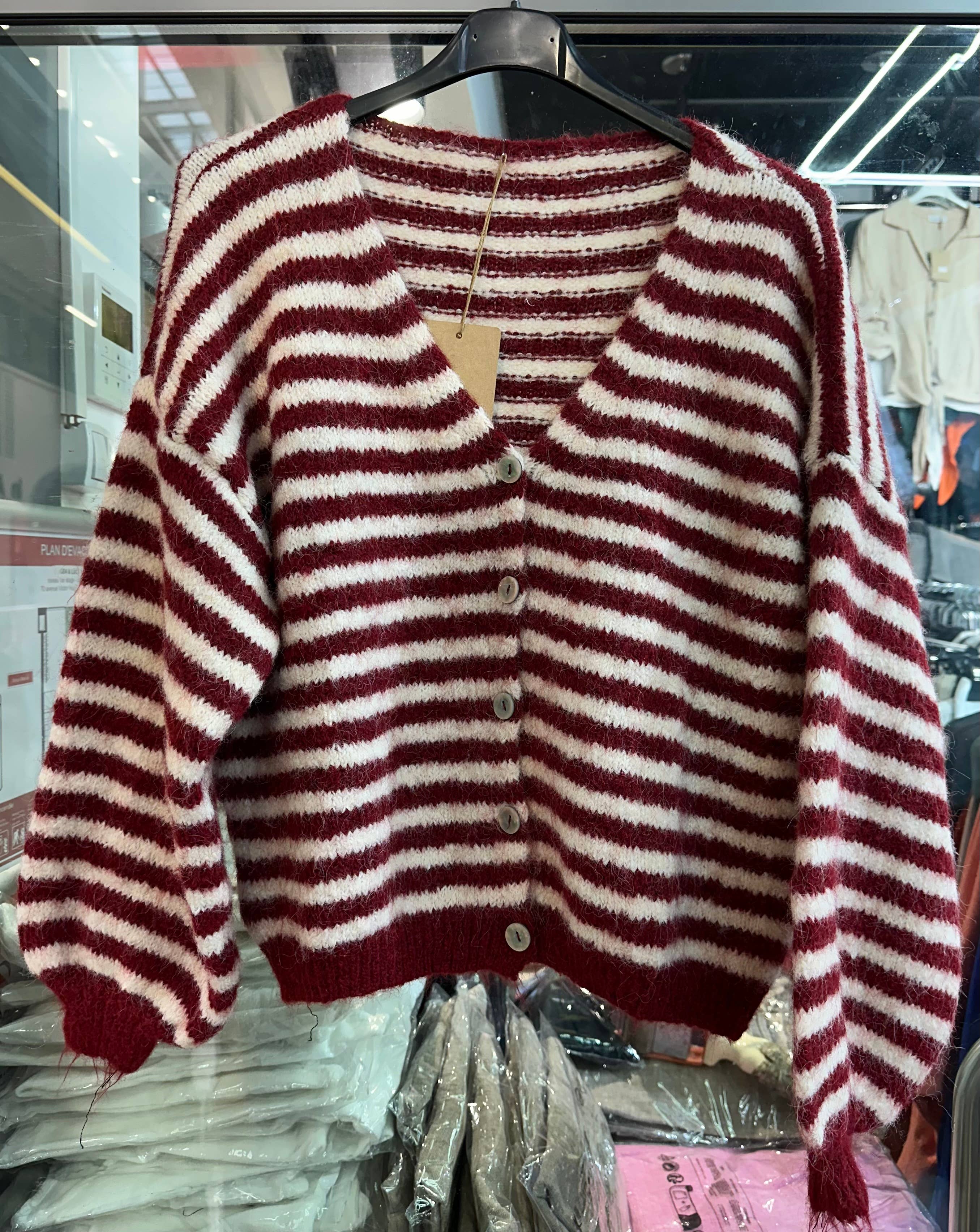 LÉA & LUC - Wholesale Cardigan - Women's - Striped cardigan REF. 5106227