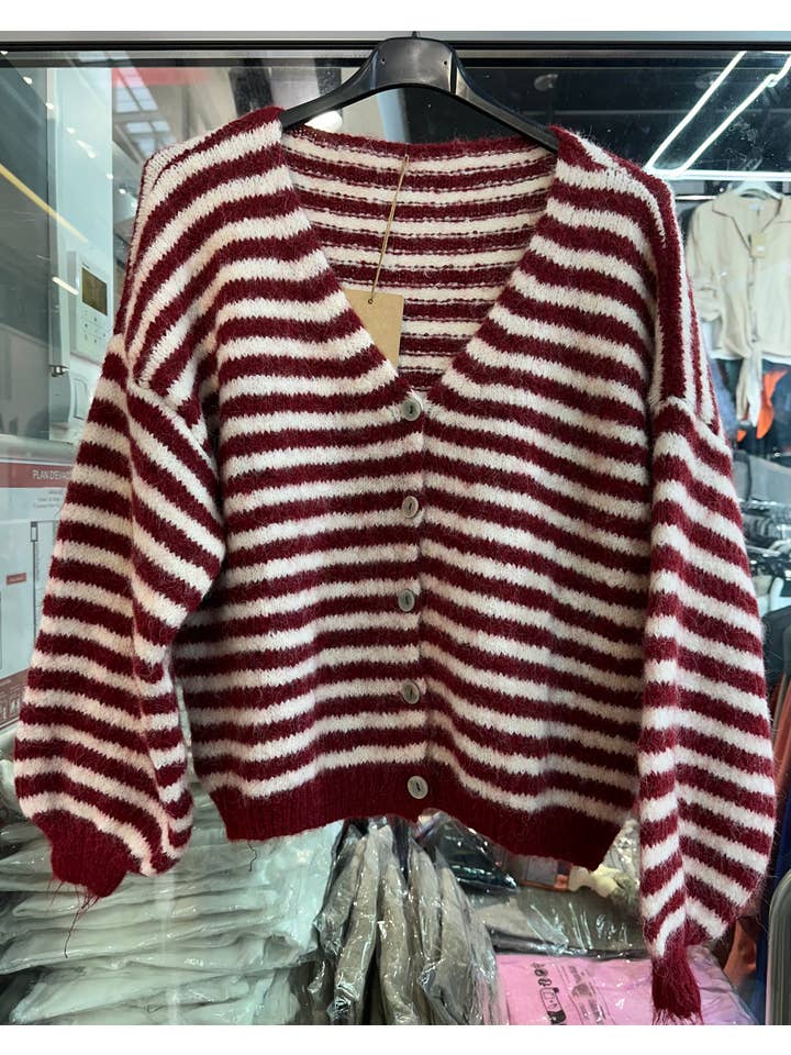 LÉA & LUC - Wholesale Cardigan - Women's - Striped cardigan REF. 5106227
