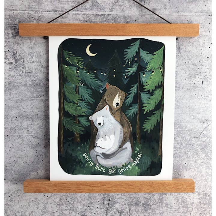 Canyon & Cove Art - Wholesale Art Print - Night Forest Print (w/words)