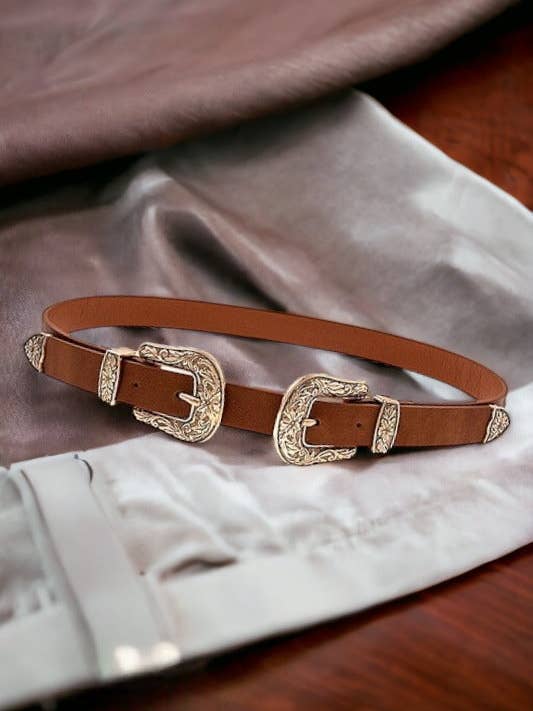 Cinturón occidental grabado de doble cara para venta al por mayor de Andrea Bijoux