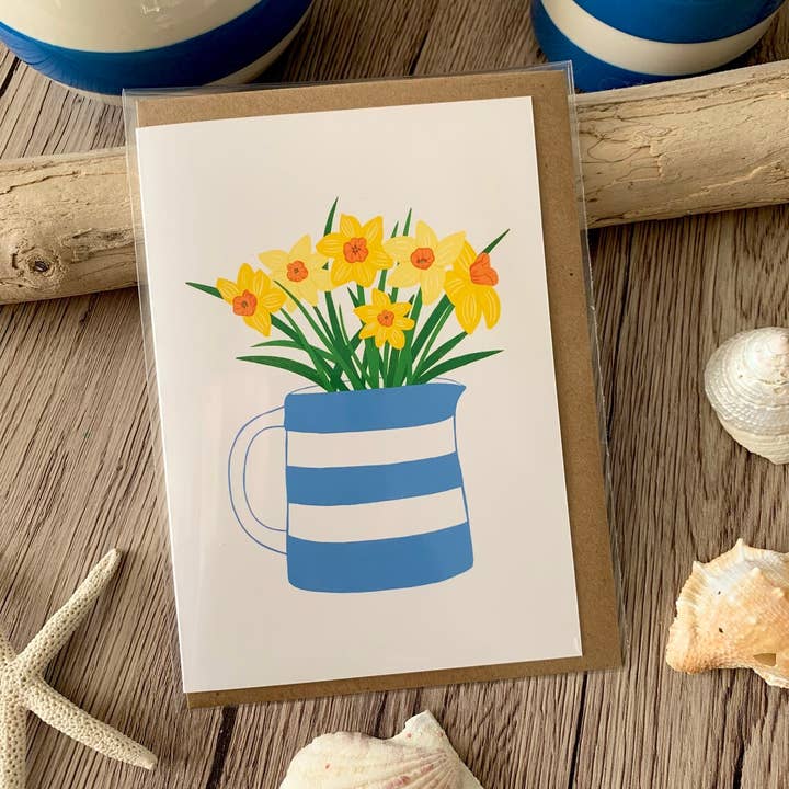 Sarah Whittle Illustration - Wholesale Everyday Greeting Card - Cornish Daffodils Greeting Card3