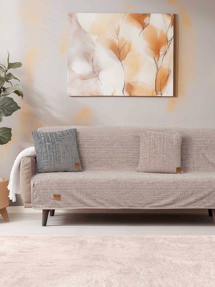 Soffpläd Savanna Beige för wholesale av MADI