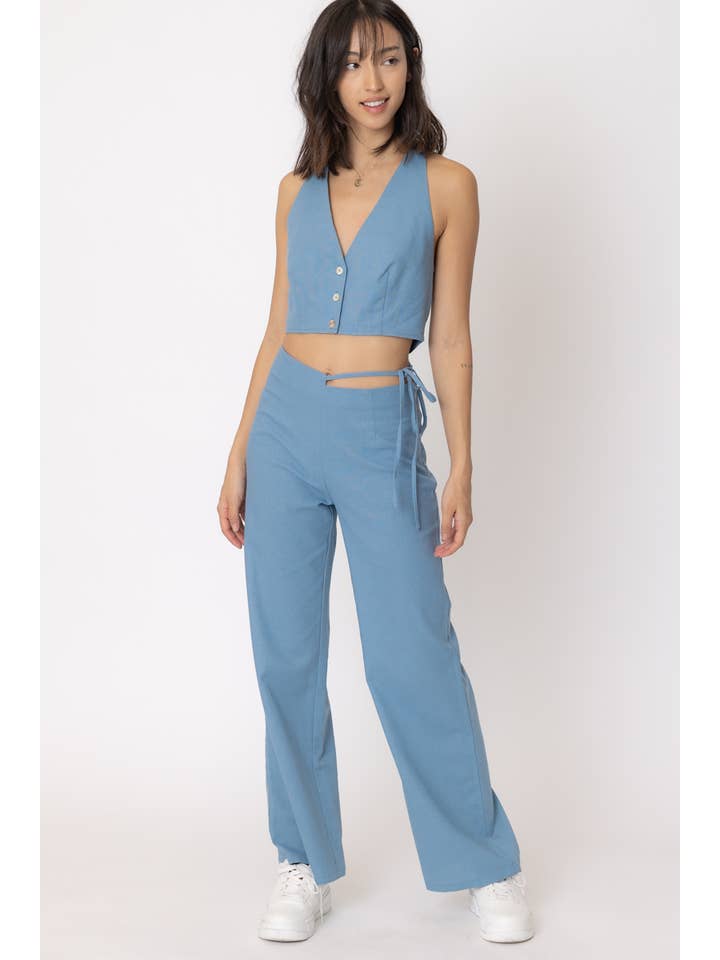 En Crème - Wholesale Top & Pant Set (NOT Loungewear) - Women's - Halter Neck Vest and Pants Set