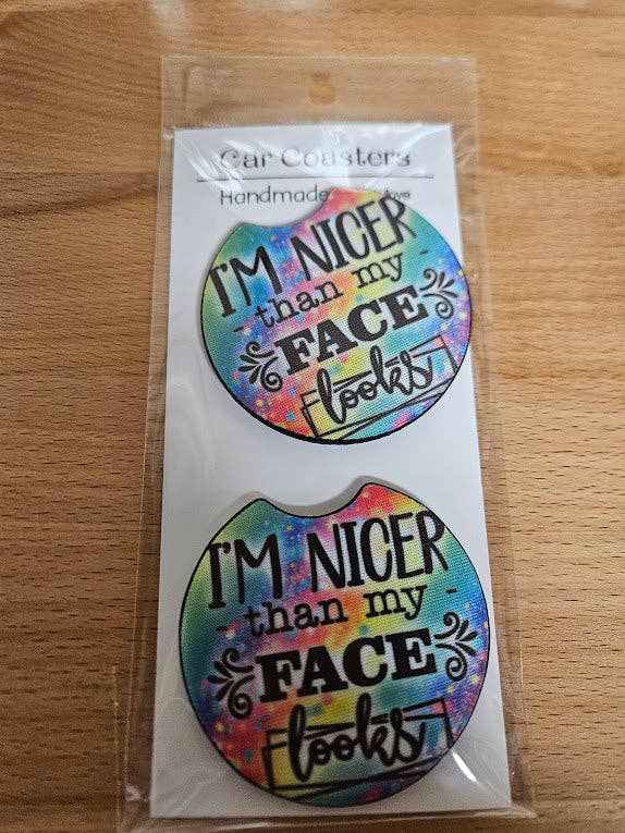 I'm Nicer Coaster Set for wholesale by Waves of Pearls LLC