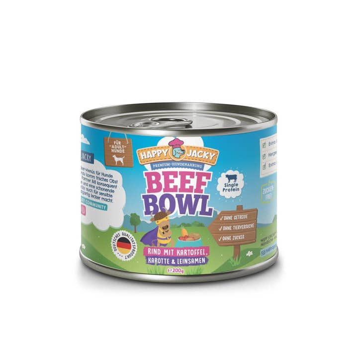 HAPPY JACKY - Wholesale Pet Food - Dog - HAPPY JACKY | extra sensitive high-premium wet food for dogs without grains | beef with potato, carrot & linseed | without preservatives, sugar-free4