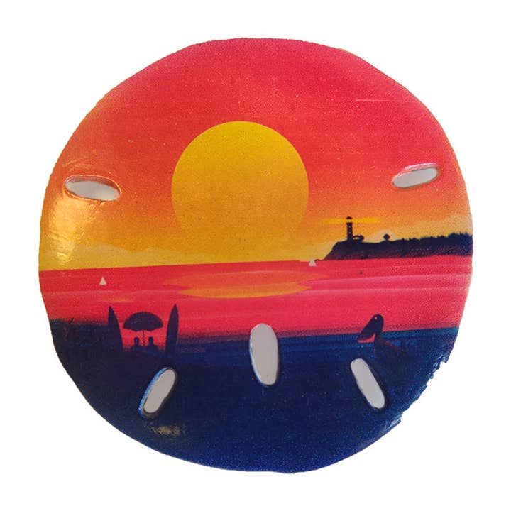 Sunset Sand Dollar Magnet 3" for wholesale by Sea Creations