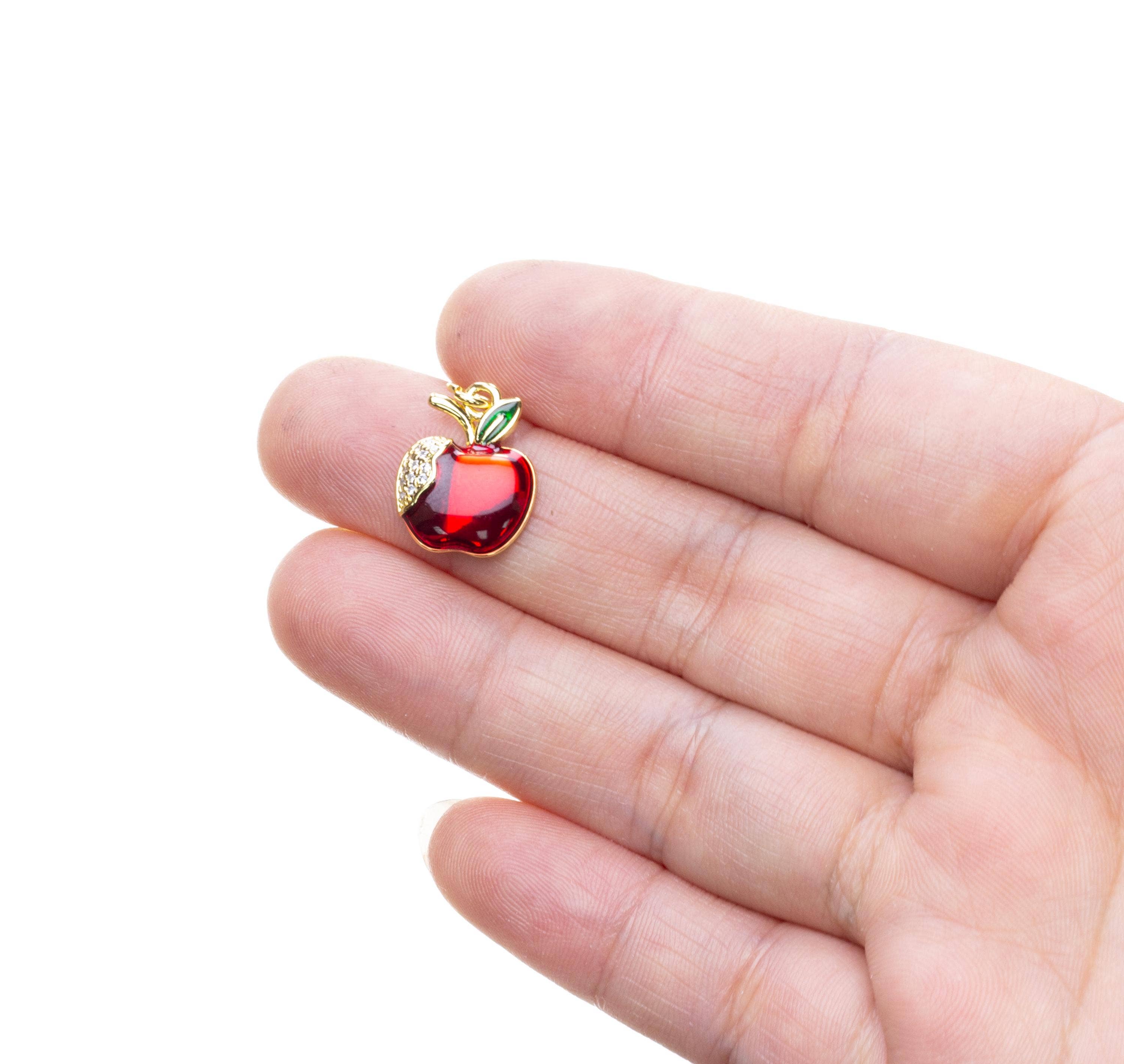 Jewel Pledge - Wholesale Individual Charm/Pendant - Gold or Silver Apple Charm Collection for Jewelry CZ,CPG24988