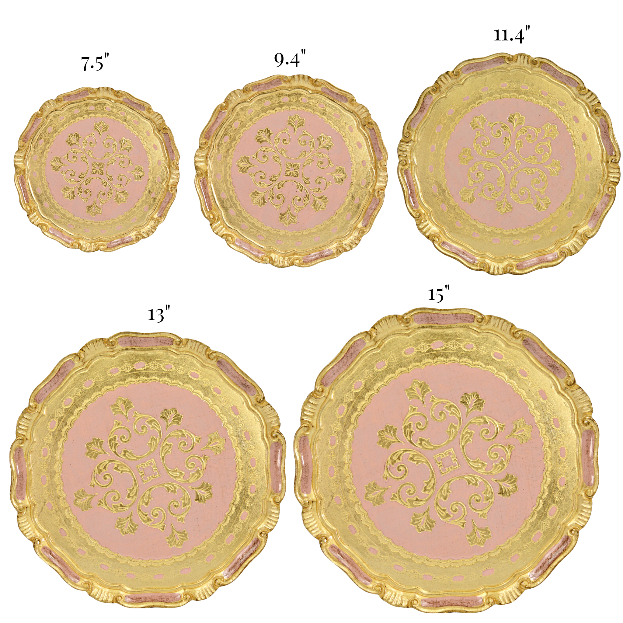 Via Graceffo - Wholesale Decorative Tray - Florentine Carved Gilded Wood Circle Tray, Made in Italy12