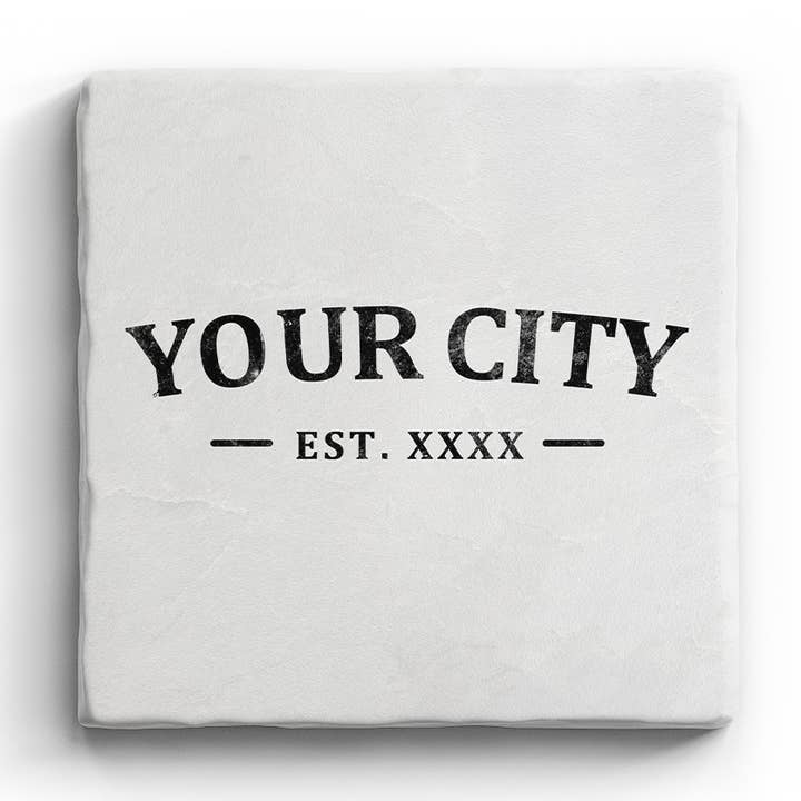EST. (Any City) - Marble Coaster for wholesale by Paisley & Parsley