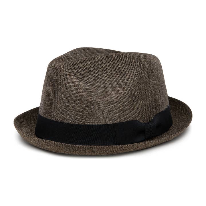 Funky Junque - Vendita all'ingrosso Fedora - Uomo - Fedora Porkpie a Tesa Corta in Imitazione Lino per Uomo7