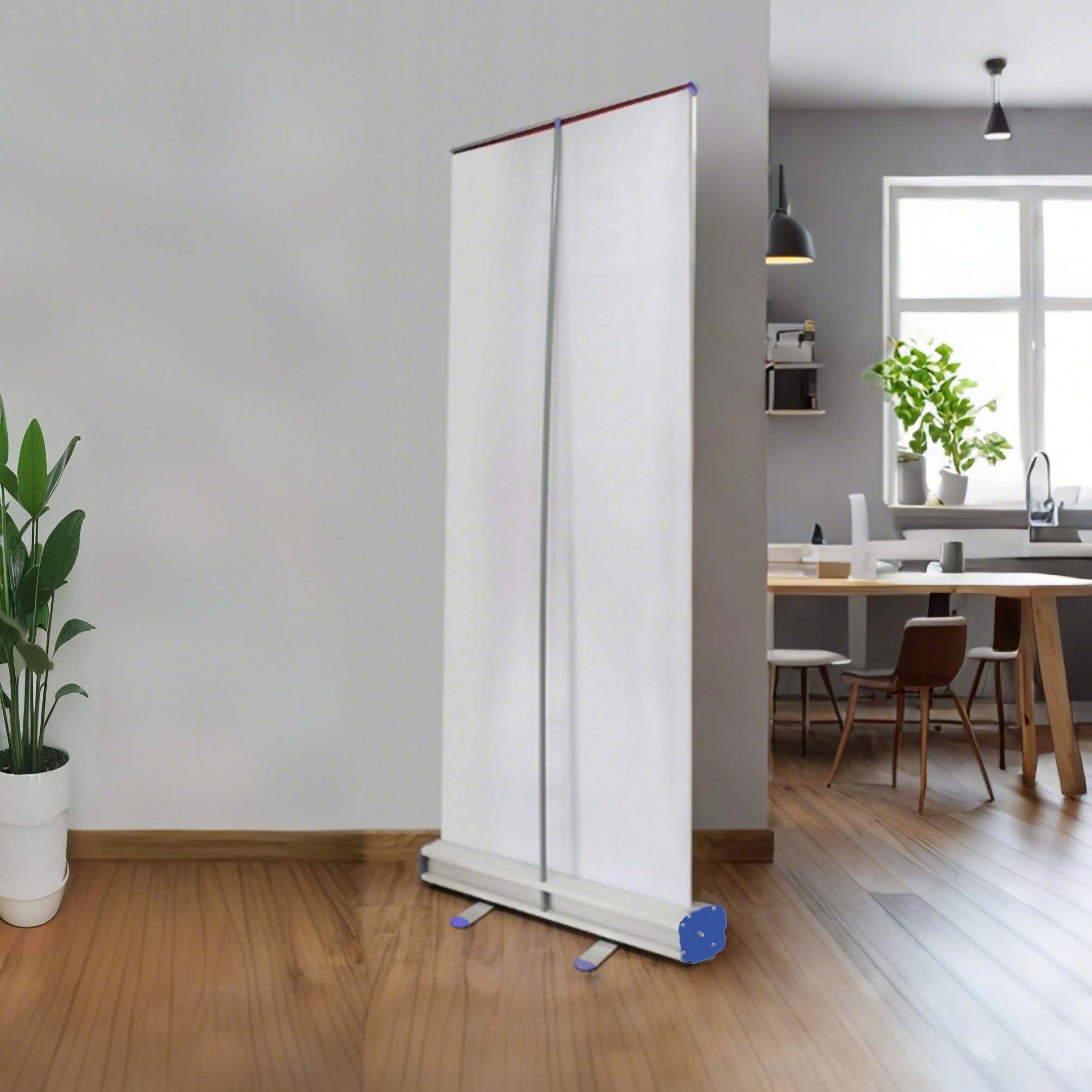 FIXTUREDISPLAYS – Engroshandel Banner – 31,5" B x 80" H Bærbar lodret udtrækkelig roll-up bannerstander i aluminiumlegering 221632