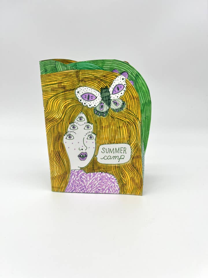 Summer Camp - Hand-cut Illustrated Mini Zine for wholesale by Erika Rier
