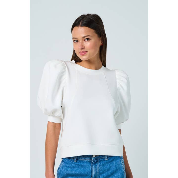 Puff Sleeve Knit Top for wholesale by The GREii