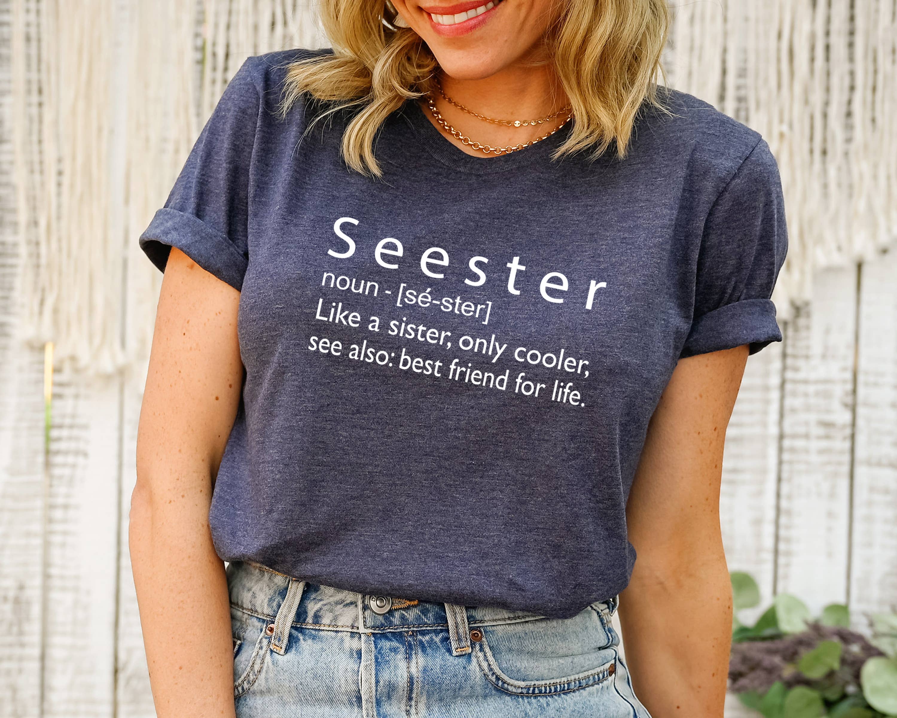 Custom T Story - Wholesale Screen Printed T-Shirt - Women's - Seester Noun Shirt, Seester Definition T-Shirt, Gift for Sis3