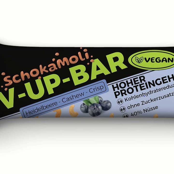 V-UP-BAR Mirtillo-Anacardio per la vendita all'ingrosso da parte di Schokamoli