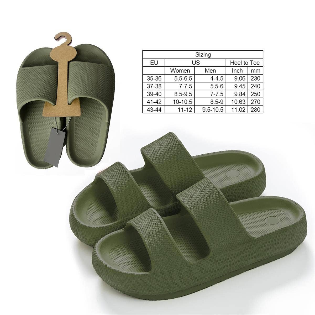 Bodico - Wholesale Slides - Women's - Bodico Adult Duo Strap Plush Slides, 4 Sizes, 5 Colors5