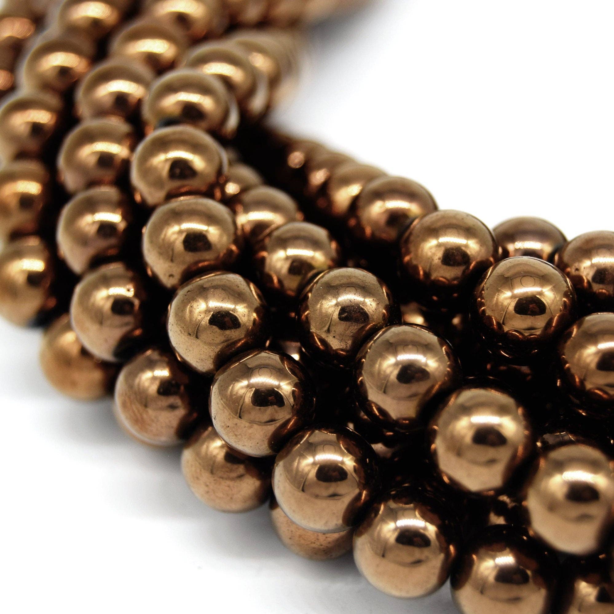 Only Beads - Wholesale Beads - Hematite Beads |  Metallic Bronze Round Natural Gemstone Beads - 4mm 6mm 8mm 10mm Available2