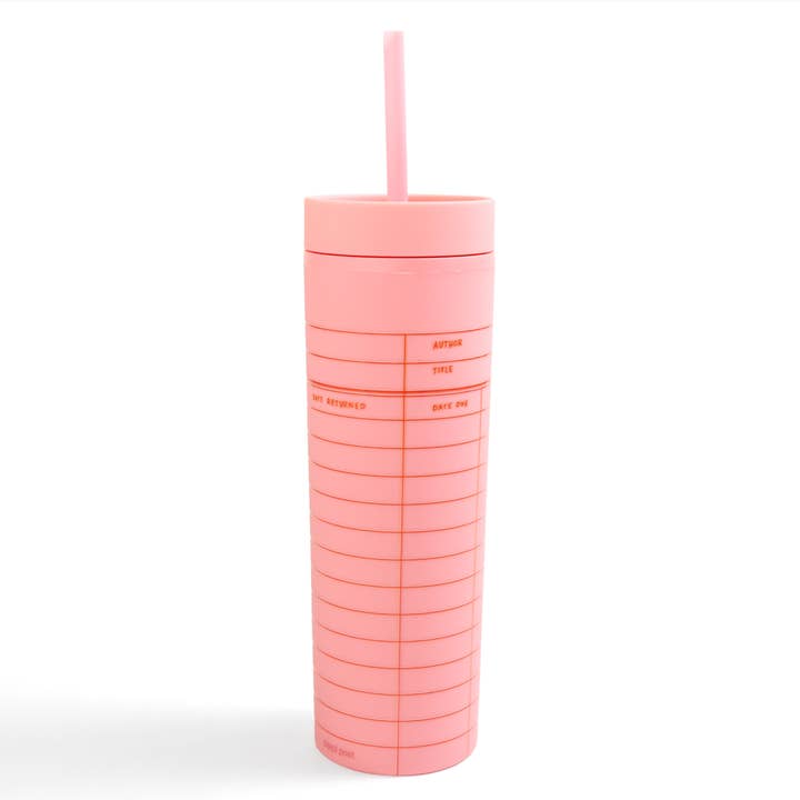 Pink Library Card 16oz Tumbler for wholesale by Pippi Post