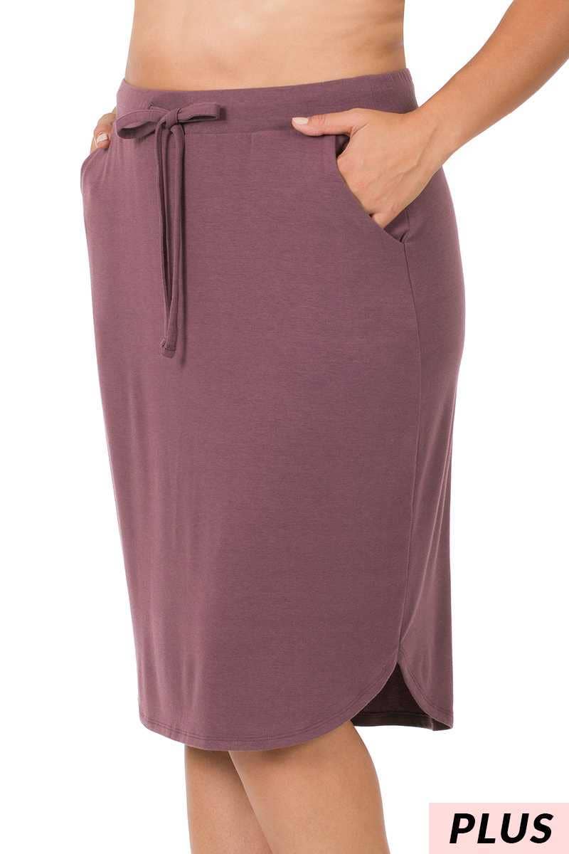 Vanilla Monkey – wholesale Skirt – Women’s – Plus Size Self Tie Tulip Hem Skirt With Side Pockets3