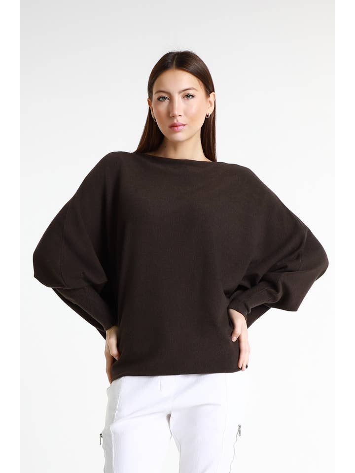 TINA Stephens Italy/Tees By Tina – Großhandel Strickpullover – Damen – Mylah Seriously Weicher Fledermaus-Pullover (BLS413)32