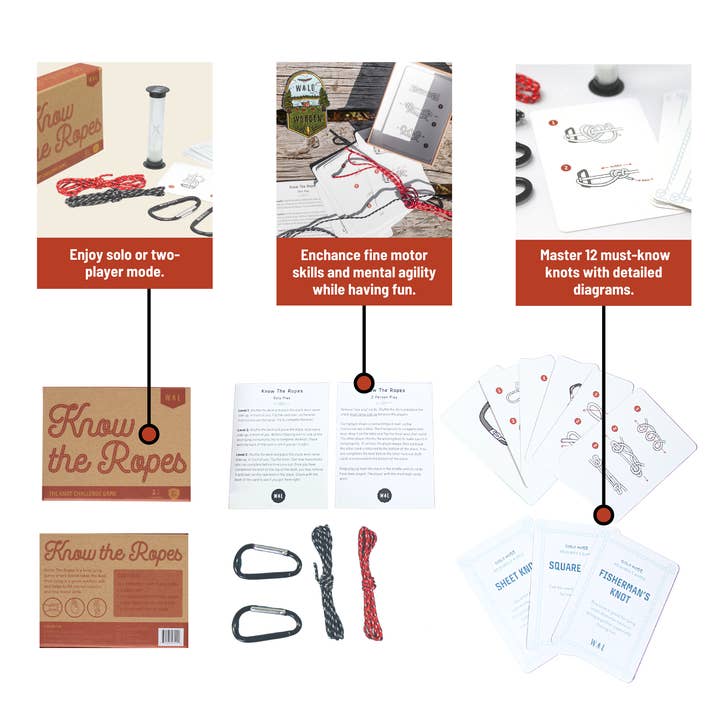 Wild Life Outdoor Adventures - Wholesale Brain Game - Kids - "Know The Ropes" Knot Challenge Game