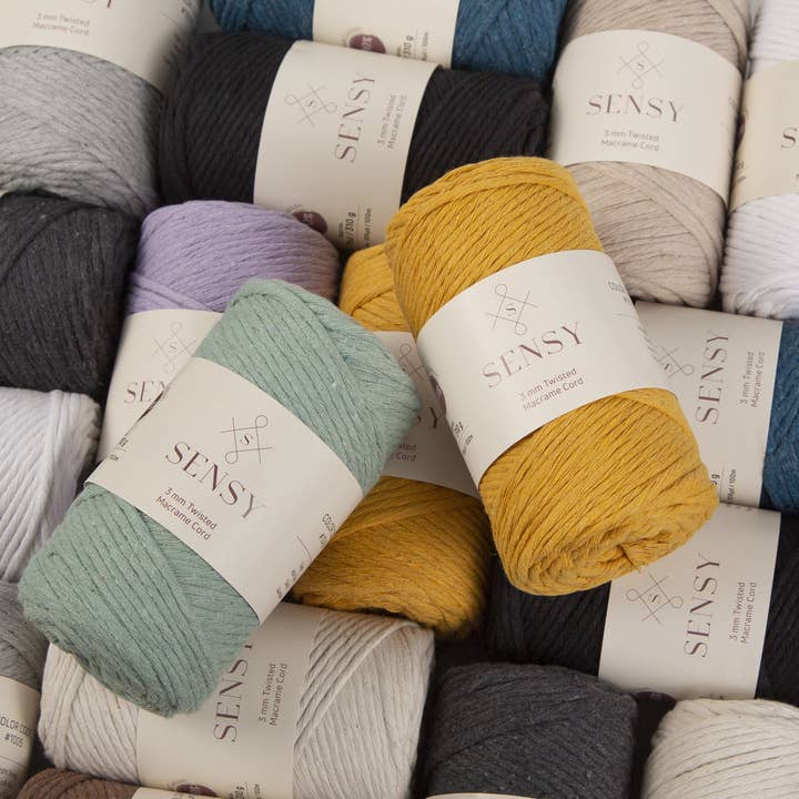 Sensy - Wholesale Yarn - Sensy Premium 3mm - 109 Yards 100% Recycled Cotton Single Strand Macrame Cord2