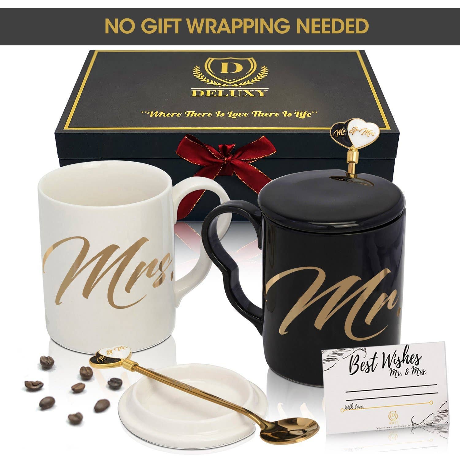 DELUXY - Wholesale Coffee Mug - DELUXY Mr and Mrs Coffee Mugs Set- Perfect Bridal Shower Gif5