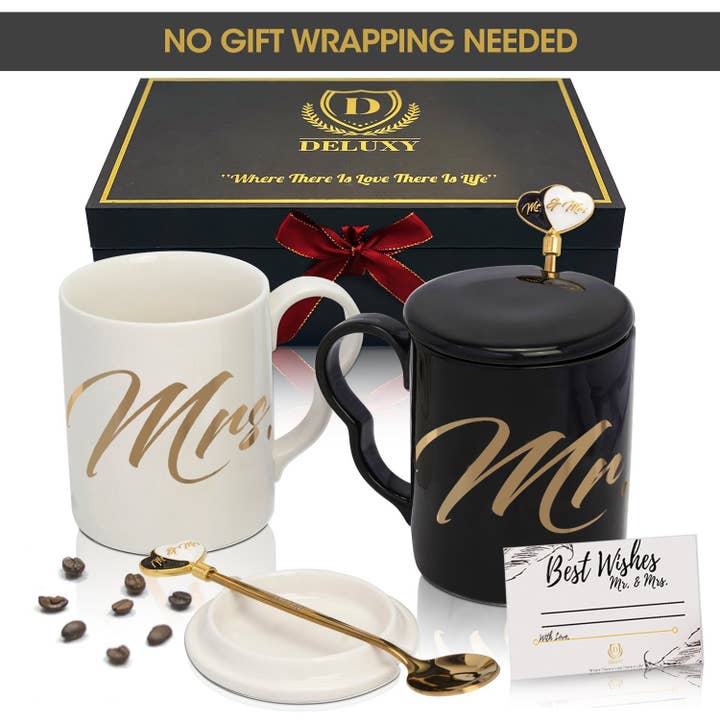 DELUXY - Wholesale Coffee Mug - DELUXY Mr and Mrs Coffee Mugs Set- Perfect Bridal Shower Gif5