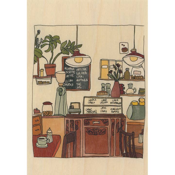 Wood Postcard Sud Grocery Store for wholesale by Woodhi