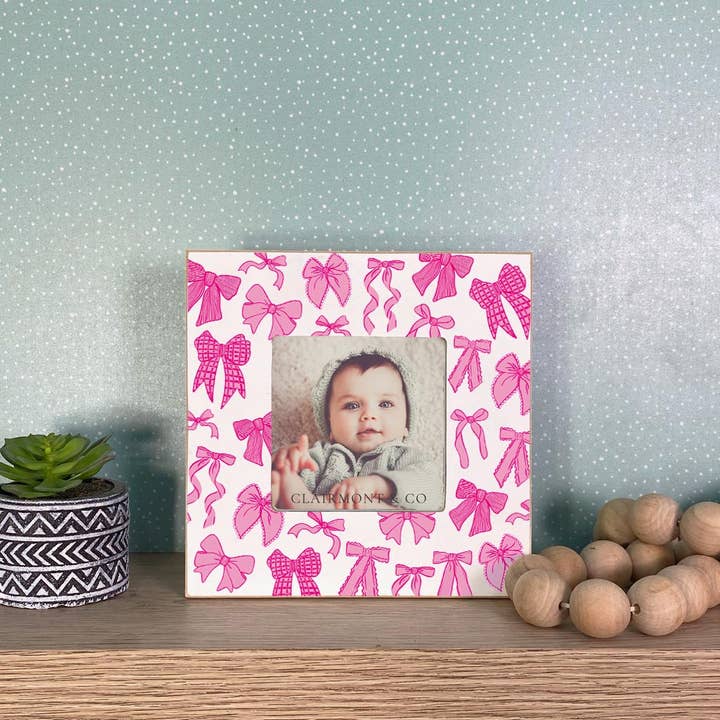 Clairmont & Co - Wholesale Picture Frame - Pink, Bows, Girly Gifts, Picture Frame, Grad Gifts, Decor2