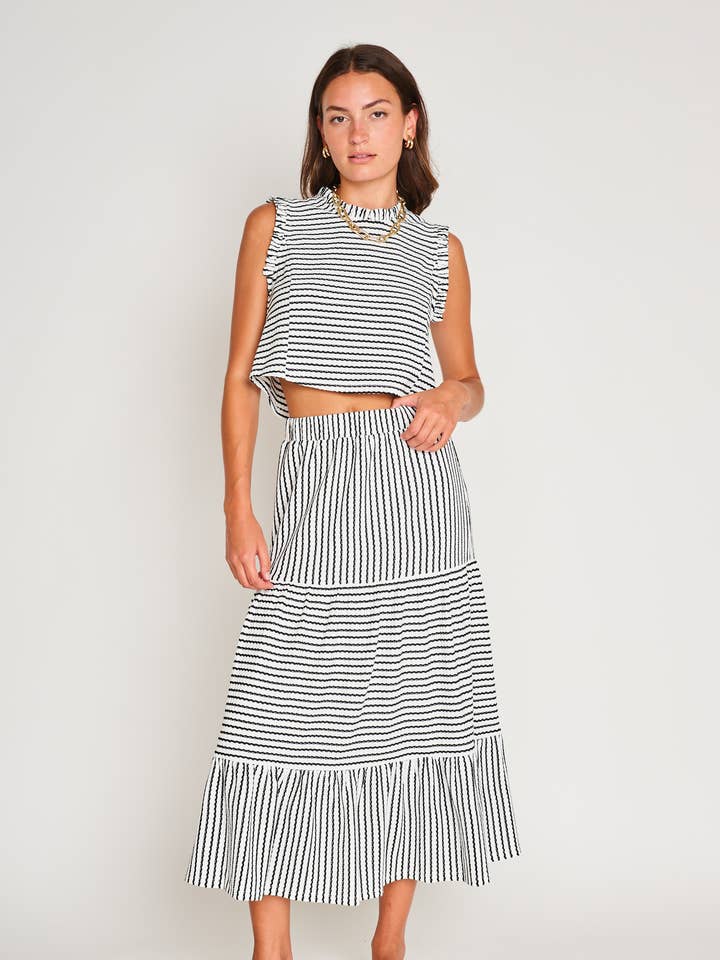 SCHWARZ-WEISS GESTREIFT MAYA-ROCK für den Großhandel auf Faire0