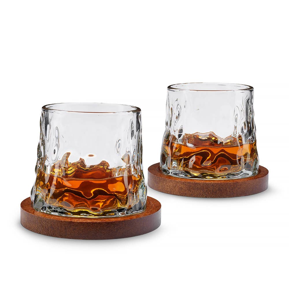 The Source Wholesale LTD – wholesale Drinking glass/cup – Rotating Whisky Glasses with Coaster Set of 23