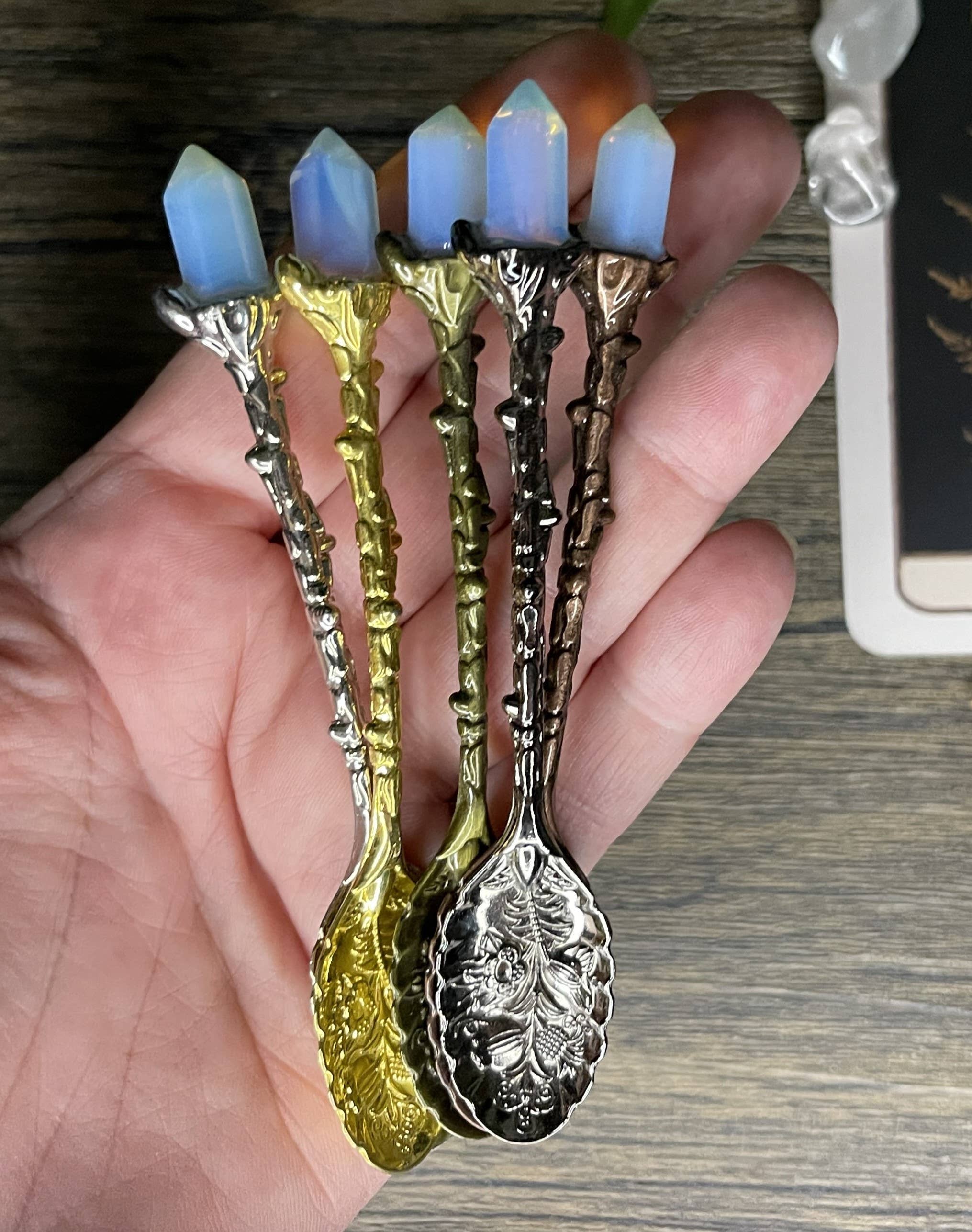 Moondust and Raven - Wholesale Kitchen Spoon - Opalite Crystal Spoon, Witchcraft Apothecary Supplies3