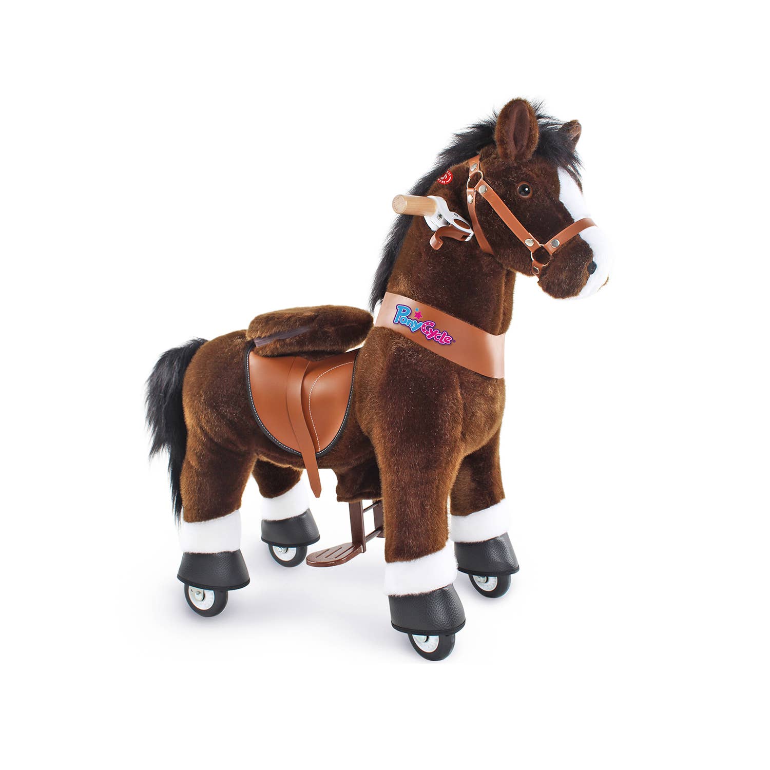 PonyCycle - Wholesale Rocking Horse - Kids - PonyCycle Ride-On Chocolate Brown Horse | Plush Riding Toy0