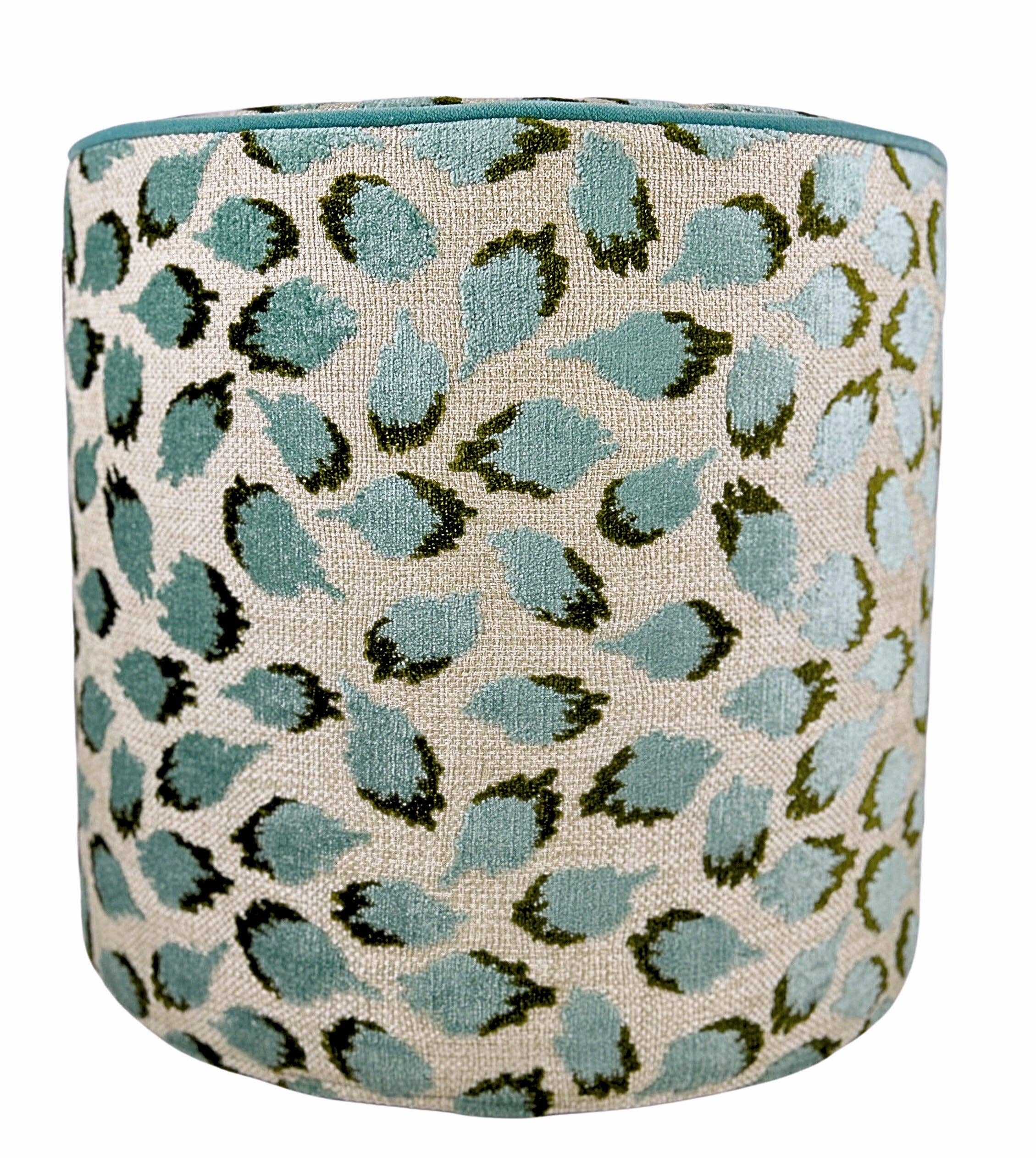 Piper-Collection - Wholesale Ottoman - Perch Lottie - Aqua/green stool w/ cord (MADE TO ORDER)3
