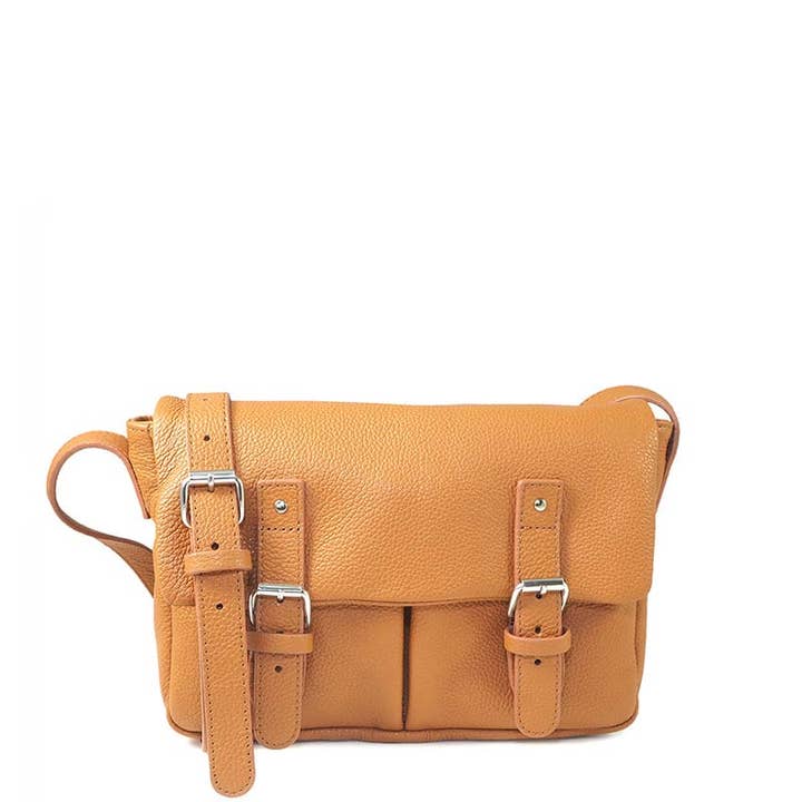 Bolso pequeño bandolera BONN11 CAMEL de cuero para venta al por mayor de C Oui