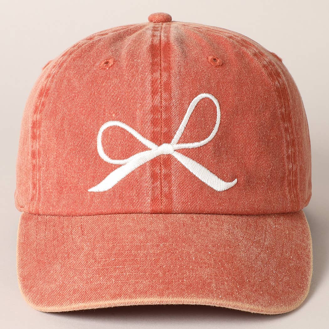 Fashion City - Wholesale Baseball Cap - Women's - Bow Embroidered Cotton Baseball Cap15